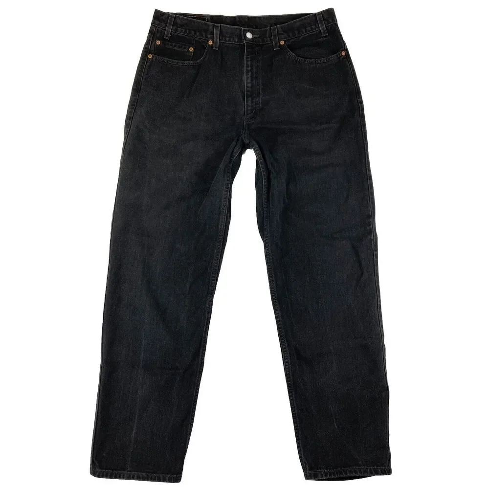 Levi's 550 Jeans Mens Relaxed Fit Black Dark‎ Wash Size 38x32 (36x32 Measured)